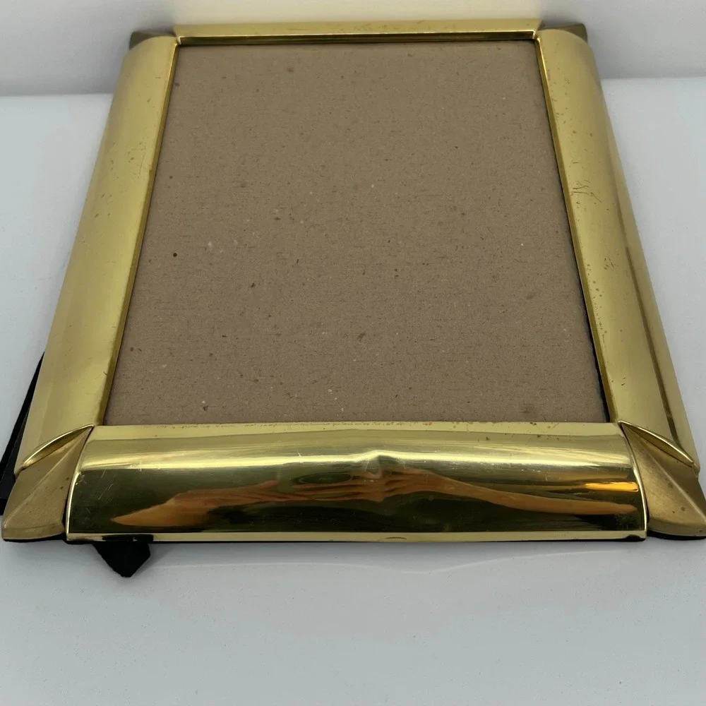 Gold Stand Alone Picture Frame Metal Vintage Brass 8x10 Distressed Art Deco